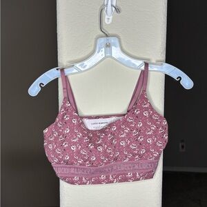 Lucky Brand Mauve Floral Bralette with Bra Pads Size L
